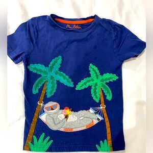 Mini Boden sloth T-shirt size 6-7